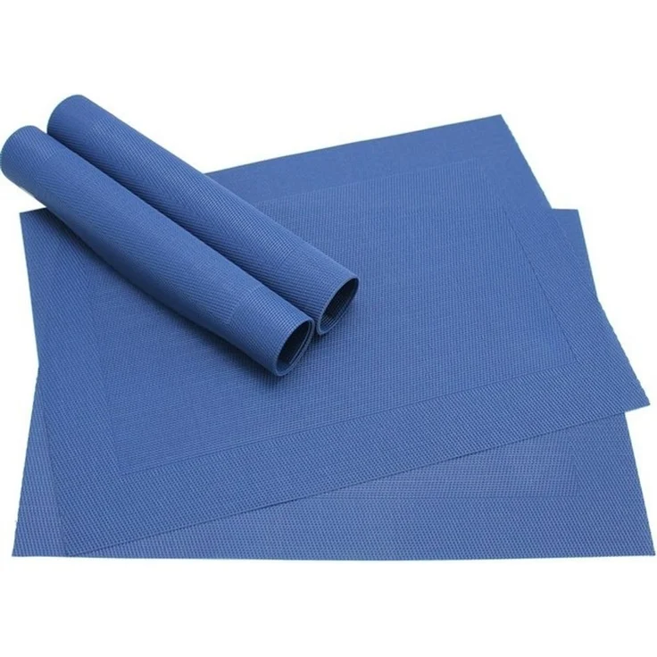 matches21 HOME & HOBBY Platzset Tischset BORDA 4er Blau Tischunterlage als Tischdeko, (4-St), modernes Esstisch Platzdeckchen als abwaschbarer Tischuntersetzer – Bild 3