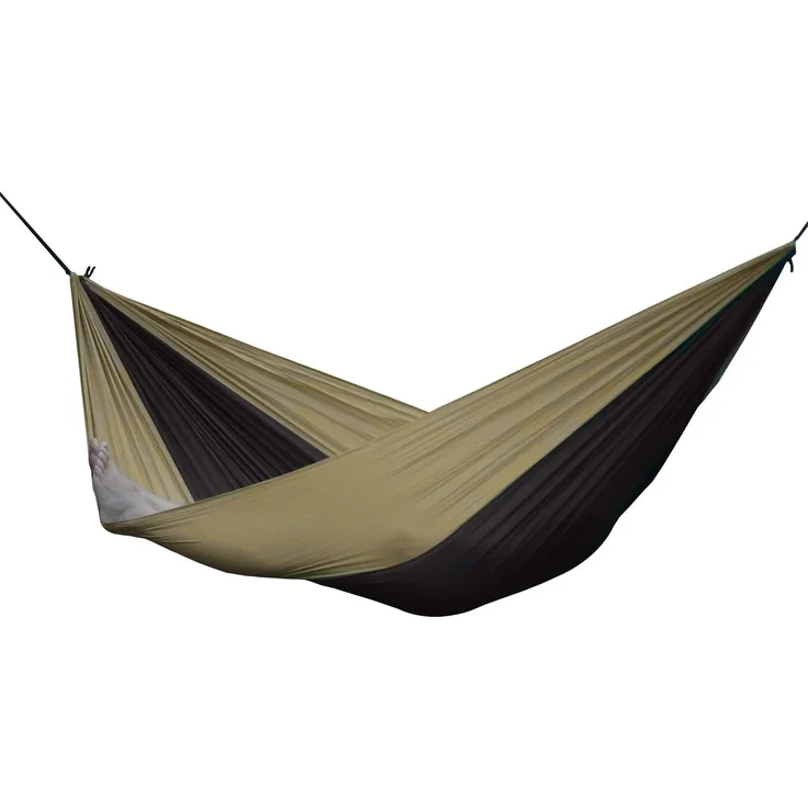 Vivere PAR22 Hängematte Nylon Doppel, Schwarz/Sand
