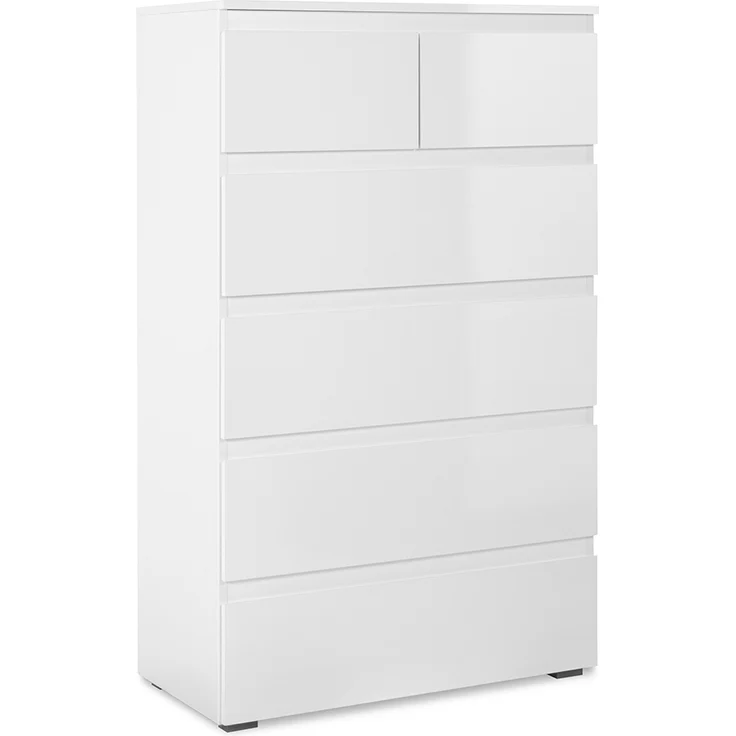 Calicosy 'PRETORIA' Hohe Kommode mit 6 Schubladen L80 x H131cm - Weiß – Bild 3