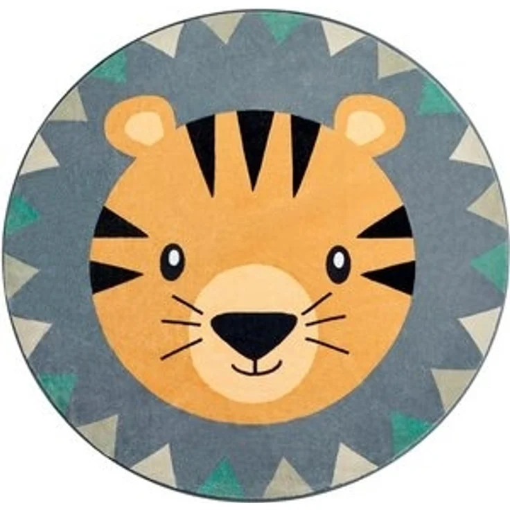 Paco Home Kinderteppich Tosbik 482, rund, Höhe: 12 mm, Spielteppich, Kurzflor, Motiv Tiger, waschbar, Kinderzimmer – Bild 6
