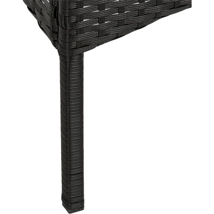 Polyrattan Beistelltisch Loungetisch Rattan Gartentisch Balkontisch Schwarz – Bild 8