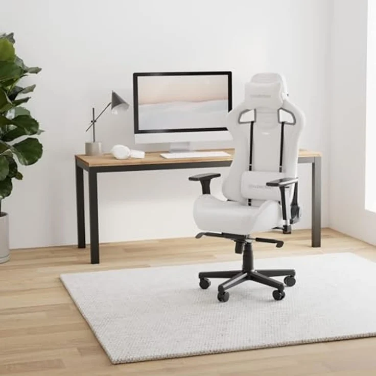 noblechairs Epic Gaming Stuhl - Gaming Sessel - Gaming Chair Pc - Bürostuhl Ergonomisch - Schreibtischstuhl - Drehstuhl - 120 kg Belastbarkei (White Edition, High-Tech Kunstleder) – Bild 2