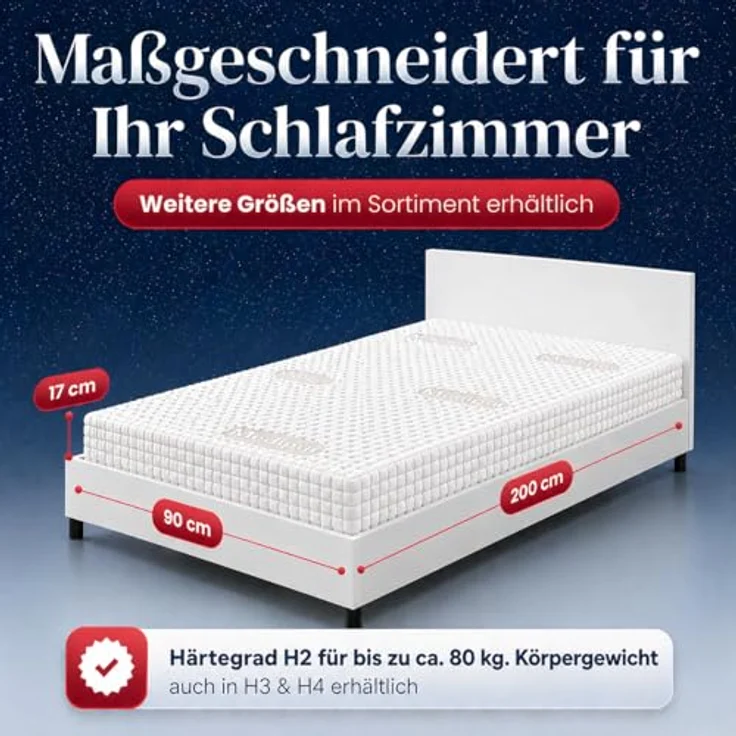 orthopädische Kaltschaummatratze Sensitive Pure Härtegrad H2 100x200 – Bild 2