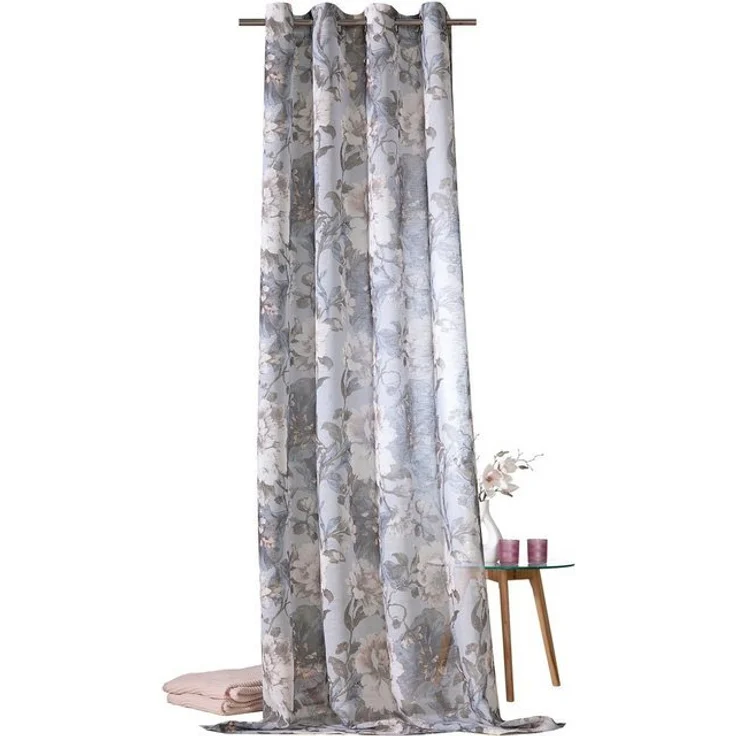 Weckbrodt Vorhang Charlotte (1 St), Ösen, halbtransparent, Leinen, halbtransparent, floral, geblümt, Gardine, Store – Bild 4