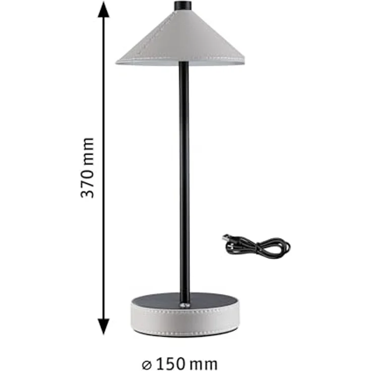 Paulmann 71176 LED Akkuleuchte Pellini 37cm White Switch dimmbar beige schwarz – Bild 5