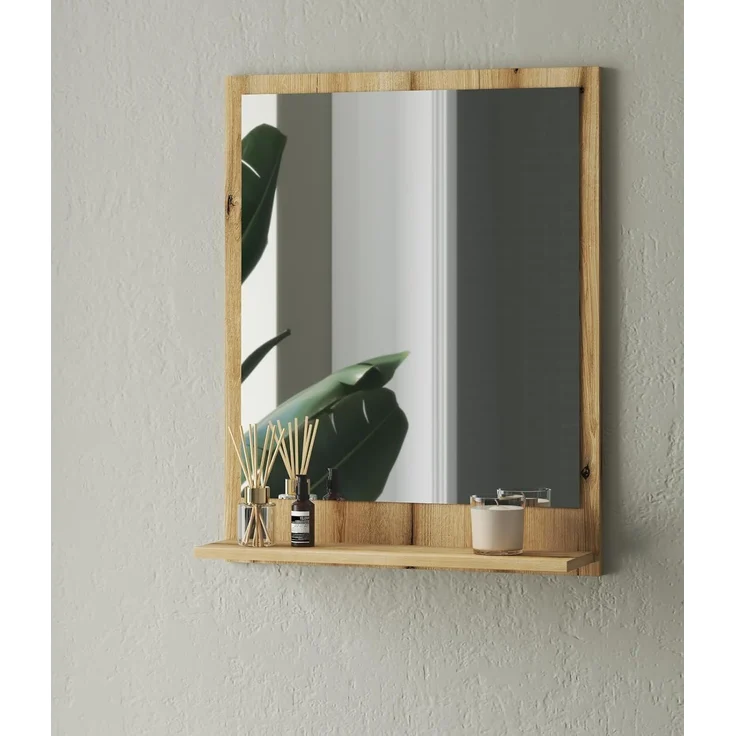 Badezimmer Spiegel Torsby in Eiche mit Ablage 60 x 75 cm – Bild 8