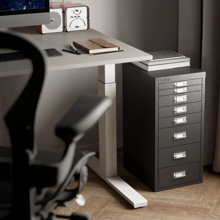 Bisley Multidrawer Schubladenschrank aus Metall mit 8 Schubladen DIN A4 ohne Sockel - Farbe: Pastellpink, L298-620 – Bild 9