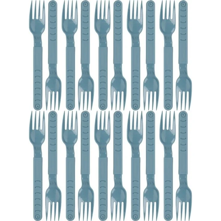 Koopman Tafelgabel Kunststoff 3 Farben 10/20 Tlg. Set (20 Stück), 20tlg, Kunststoff, Campinggabel, Kuchengabel, 18cm – Bild 2