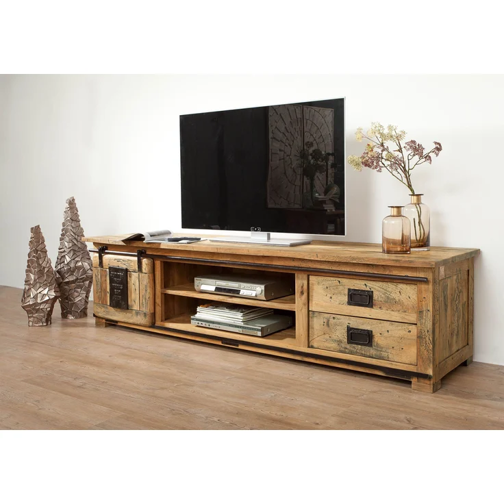TV-Board Mango 200x55x50 natur lackiert RAILWAY #136 – Bild 8