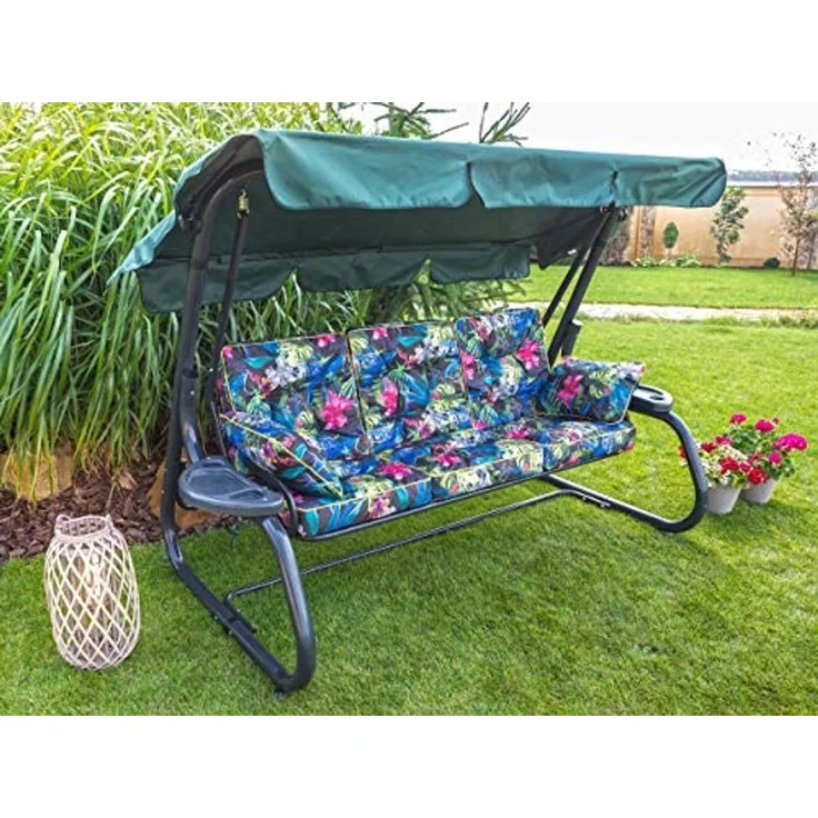 Hobbygarden Bankauflage Polsterauflage für Hollywoodschaukel Gartenbank Gartenschaukelkissen, wasserabweisend, UV-beständig, Made in EU – Bild 2