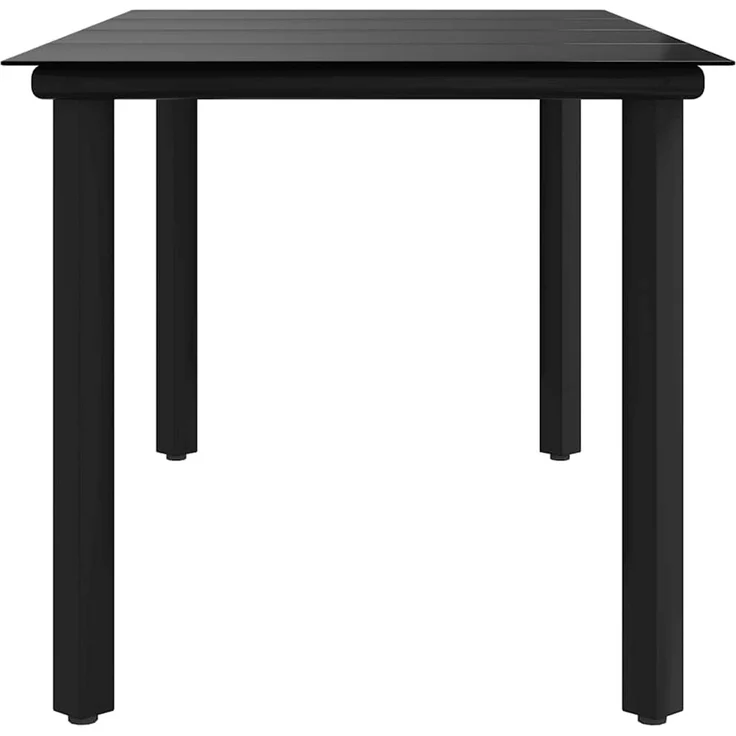Gartentisch, Esstisch, Küchentisch Schwarz 160x80x74 cm Stahl und Hartglas – Bild 6