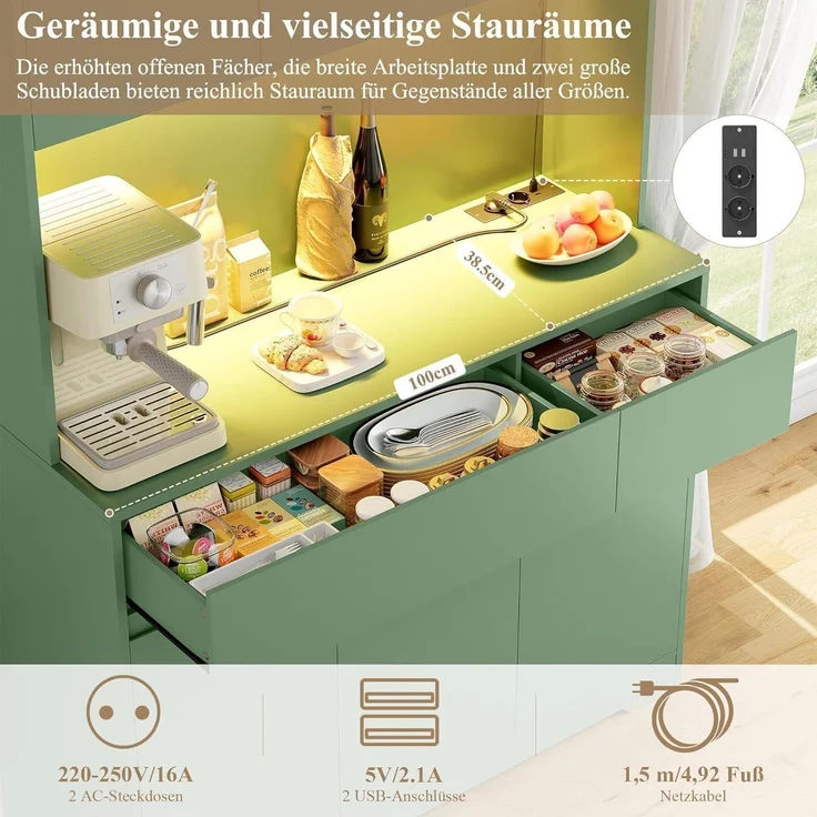 Küchenschrank Buffetschrank Sideboard mit LED und – Bild 6