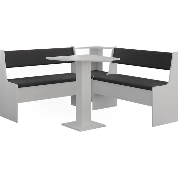 Vicco 'Roman' Eckbankgruppe mit Tisch, Weiß, 150 x 150 cm – Bild 1