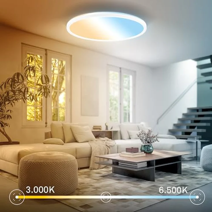 BRILONER - EEK A LED Panel Effizient mit 14W bei 3000lm, ca. 50.000h Licht, flach, CCT, indirektes Licht, LED Lampe, Deckenleuchte, Wohnzimmerlampe, Deckenlampe, Flurlampe, 42x3 cm, Weiß – Bild 7