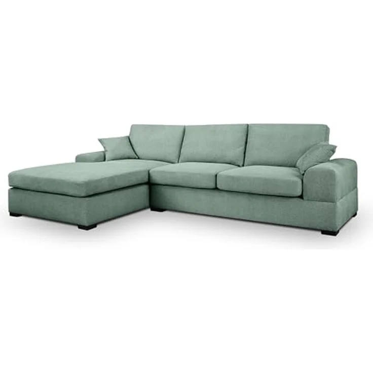 Ecksofa (B/H/T: 308x90x186 cm) in Petrol – Bild 1