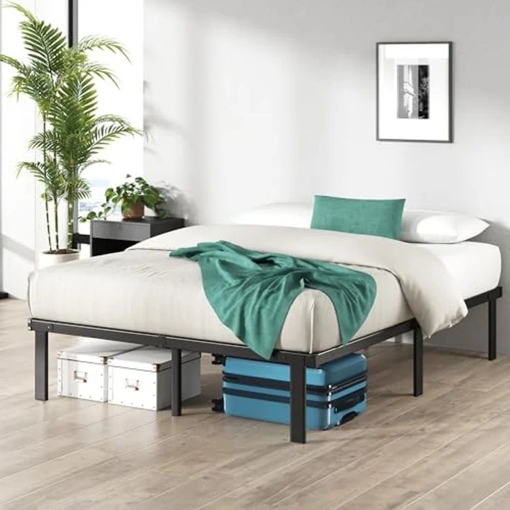 Zinus Caleb Bettgestell mit Metallplattform, Höhe 36 cm, Gestell aus Stahl, zusammenklappbar, Stauraum unter dem Bett, einfache Montage, Doppelbett – Bild 2