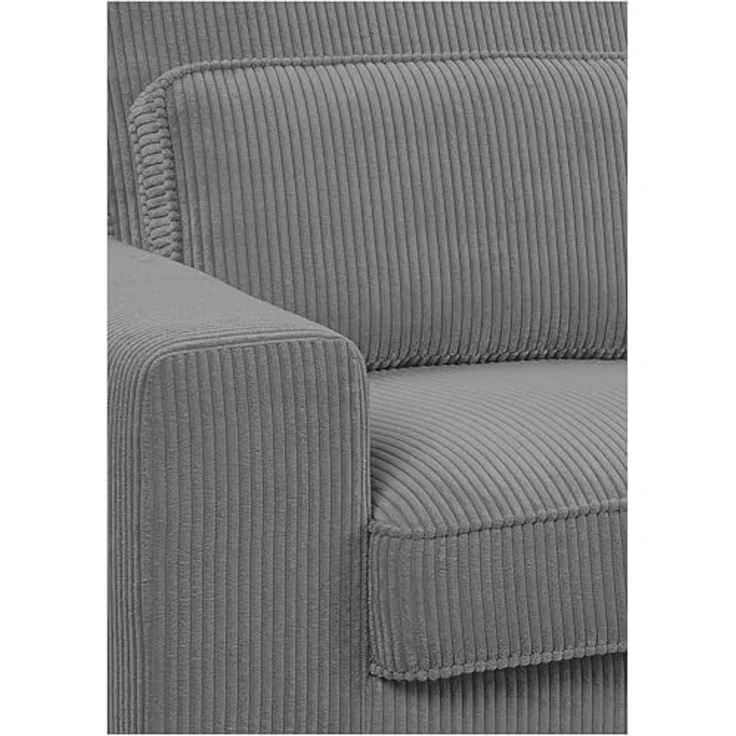 Ecksofa (B/H/T: 276x91x183 cm) in Grau – Bild 6