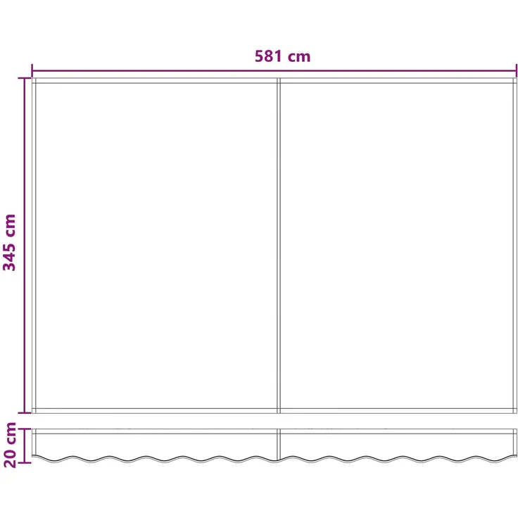 vidaXL Ausziehbare Markise Hellgrau und Weiß 600x350 cm 3426501 – Bild 8