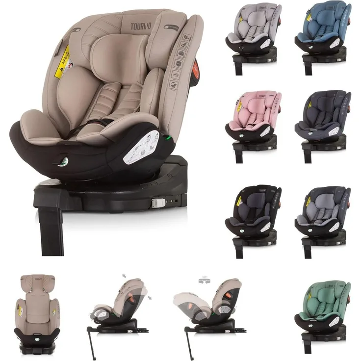 Chipolino Kindersitz Tourino i-Size (40-150cm) Isofix, höhenverstellbar, drehbar beige