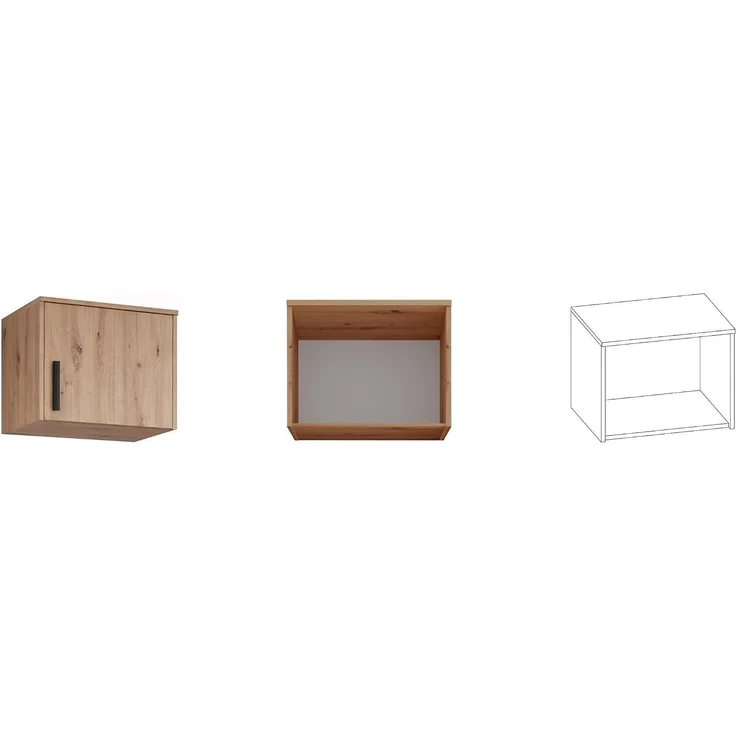 Marmex Möbel Grant Set-48A Eckschrank-System mit Aufsatz 235 cm hoch – 6-teiliges Kleiderschrank-Set für maximalen Stauraum, laminierte Spanplatte, artisan, 143/143x235x40 cm – Bild 6