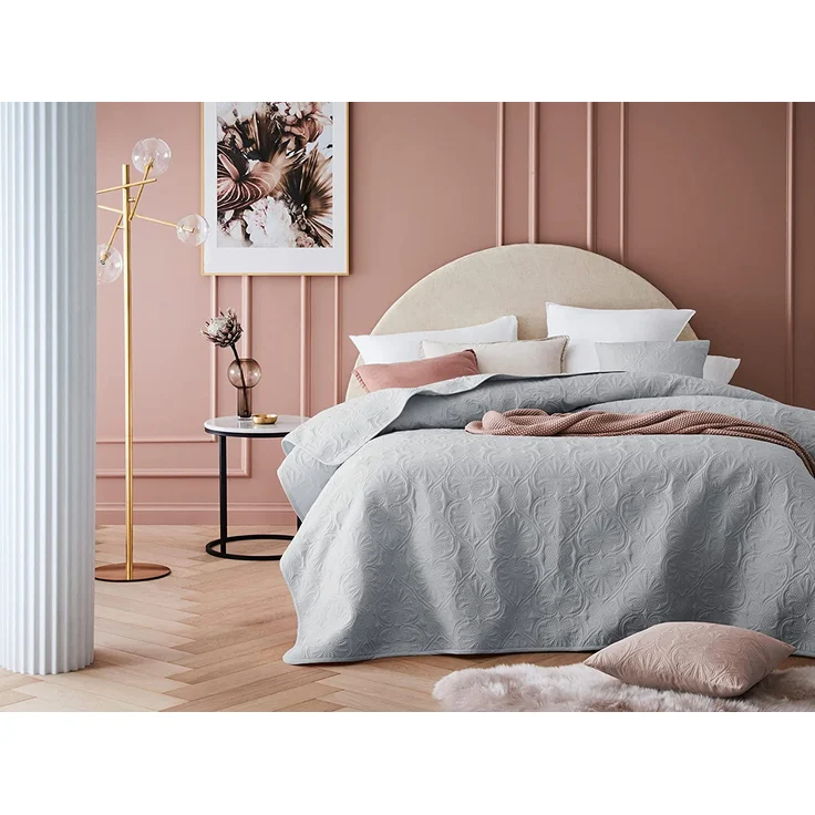 Tagesdecke Steppdecke Decke Bettüberwurf Muster Leila Doppelseitig Elegantes Muster (Light Grey, 200 x 220 cm) – Bild 2