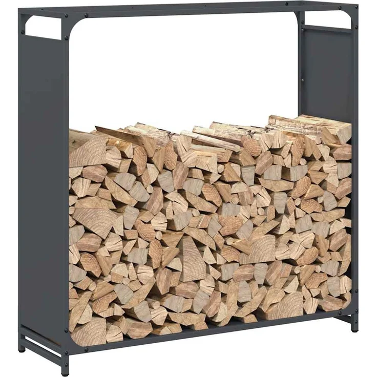 vidaXL Brennholzregal Anthrazit 90x28x90 cm Kaltgewalzter Stahl 864217 – Bild 4