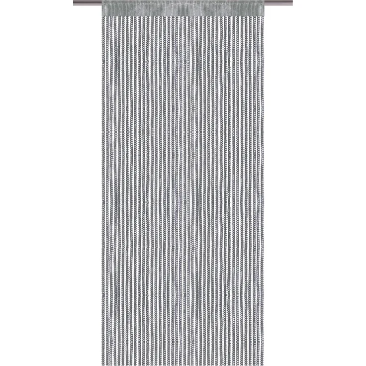 Arsvita Fadenvorhang Metallik-Optik mit Stangendurchzug, Türvorhang 140x250cm (Anthrazit)