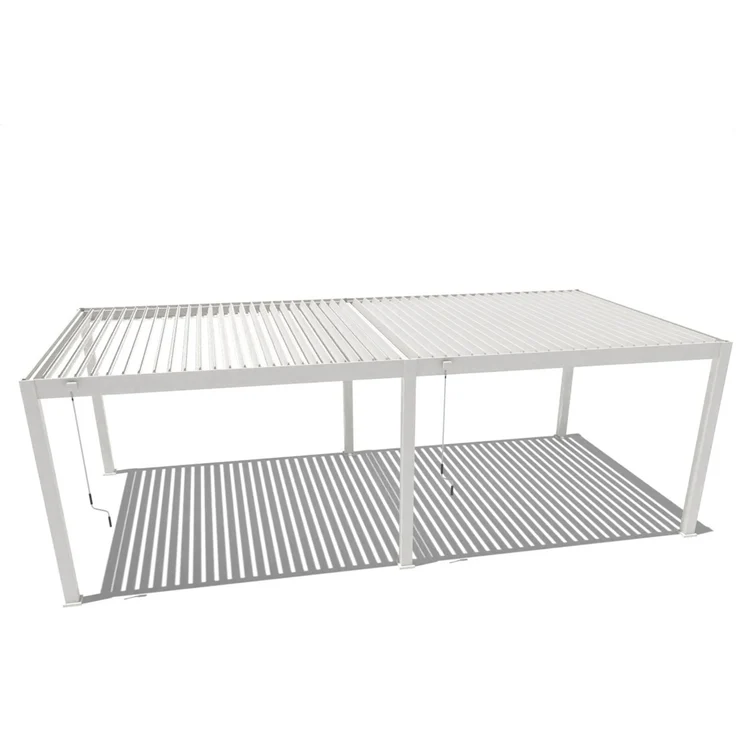 Weide Deluxe Plus | Pergola Voll Aluminium freistehend | 4 x 8 M | Lamellendach weiß – Bild 8