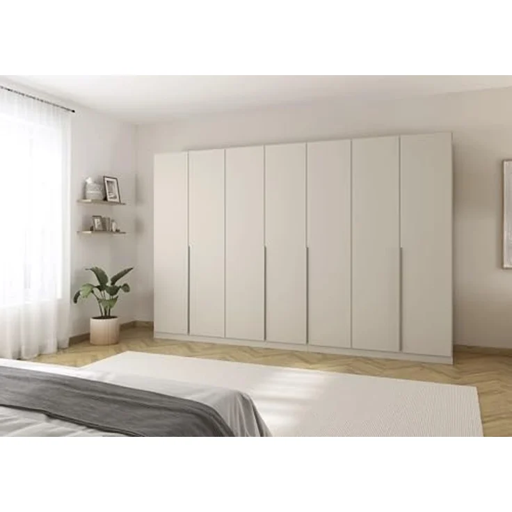 Rauch Möbel Alabama, Kleiderschrank für Schlafzimmer, Kinderzimmer, Wohnzimmer, Garderobe, Flur, 7-türig, mit Zubehör Basic, Farbe Beige, Breite 315 cm – Bild 2