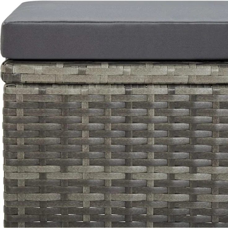 vidaXL 11-tlg. Garten-Essgruppe mit Auflagen Poly Rattan Grau 46537 – Bild 2