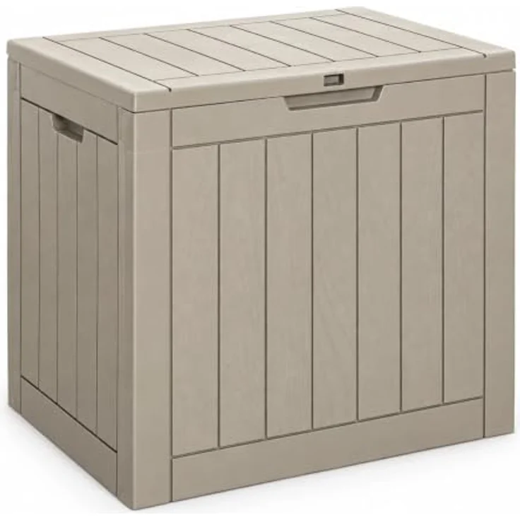 Koll Living Gartenbox Cubex, 118 Liter, witterungsbeständig, pflegeleicht, quadratisch, Beige – Bild 1