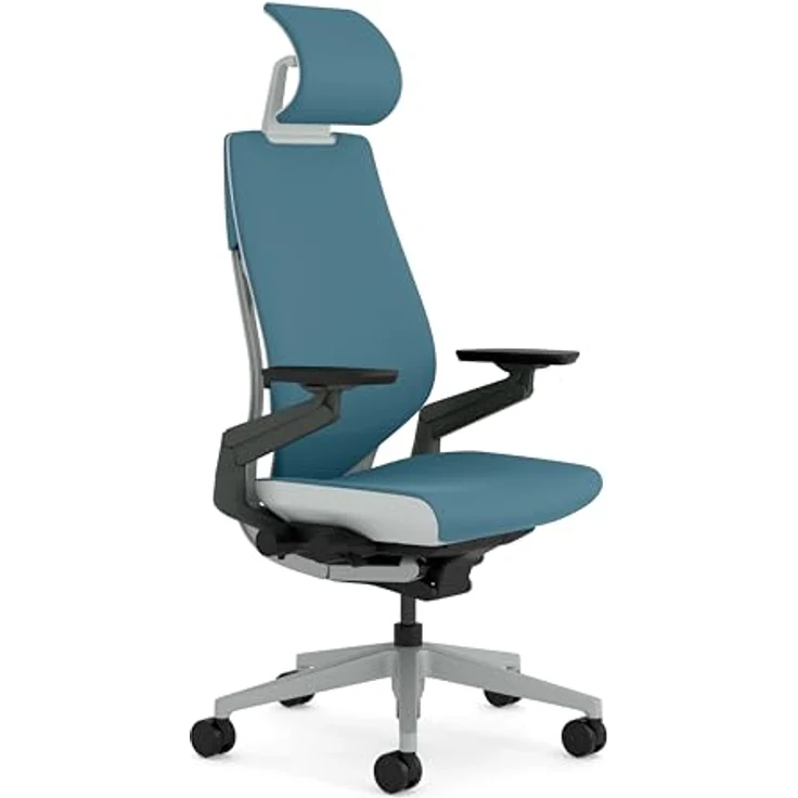 Steelcase Gesture Ergonomischer Bürostuhl mit 360° Armlehnen, 3D-Live Back Lumbalstütze, anpassbarer Kopfstütze Dunkelgrün – Bild 2