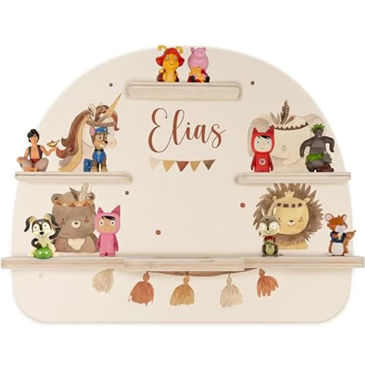 Kidsmood - Tonie Regal personalisiert mit Namen – Wandregal für Toniebox 2 & Figuren | Abgerundete Ecken & Kanten Inkl. Metallplättchen für Tonie Hörfiguren | Kinderzimmer Regal für Mädchen & Jungen – Bild 10