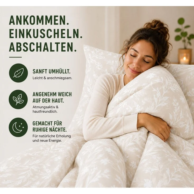Malika Bettwäsche 135x200 + 80x80 cm atmungsaktiver Bettbezug, moderne Designs, Baumwolle, 2 teilig, pflegeleicht, hautfreundlich, angenehm weicher Stoff – Bild 2