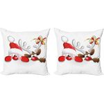 Abakuhaus Kissenbezüge Modern Accent Doppelseitiger Digitaldruck, (2 Stück), Weihnachten Lustige Sankt-Ren