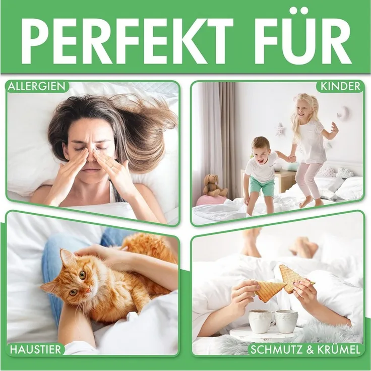 Welldora Kissenbezug für Allergiker, Milbenbezug Kissen, fachärztlich getestet, (1 Stück), Encasing gegen Milben & Bettwanzen ǀ Allergiker Bettwäsche