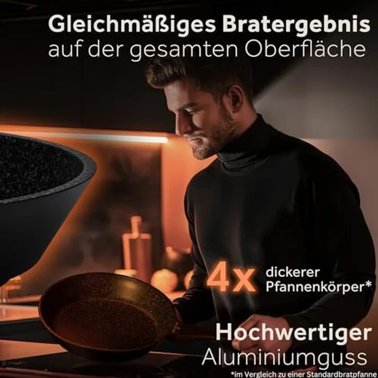 ZWIEGER Hochwertige kleine Pfanne 20cm Induktion – Bratpfanne 20 cm, Aluguss, vollflächiger Edelstahlboden, für alle Herdarten (inklusive Induktion) geeignet – Antihaft, PFOA- & PFOS-frei – Bild 7