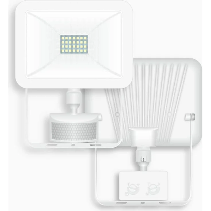LED Flutlichtstrahler mit Bewegungsmelder Weiß, 20 Watt, IP54 – Bild 4