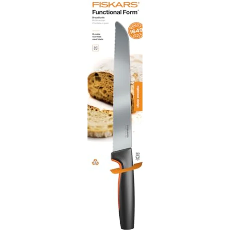 Fiskars 'Functional Form' Brotmesser mit Wellenschliff, Edelstahl schwarz, 21 cm – Bild 6