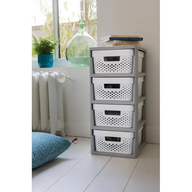 Curver Badregal, Aufbewahrungseinheit Schubladenwagen 4x11L Infinity – Bild 2