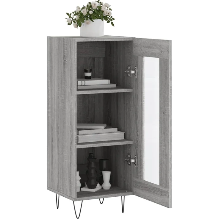 Sideboard, Kommode Grau Sonoma 34,5x34x90 cm Holzwerkstoff – Bild 4