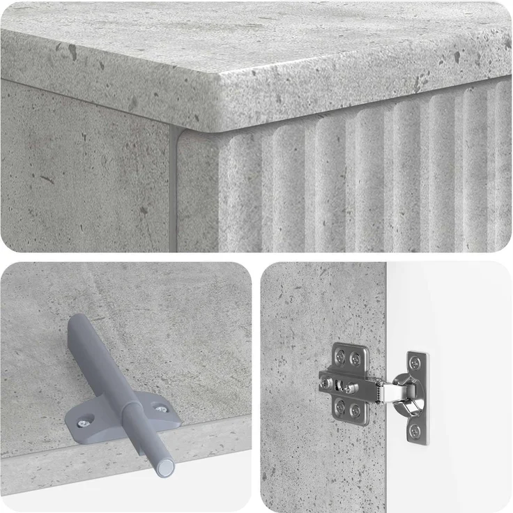 vidaXL 3-teiliges Badezimmer-Schranksystem ARNHEM Betongrau 3417444 – Bild 7