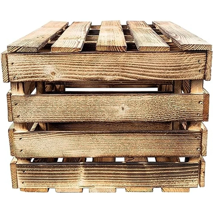 Creative Deco Holzkiste Vintage Holztruhe mit Deckel & Regal 50 x 40 x 30 cm – Bild 5