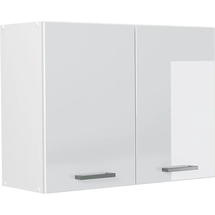 Küchenglasschrank R-Line Weiß Hochglanz/Weiß 80 cm Vicco – Bild 1