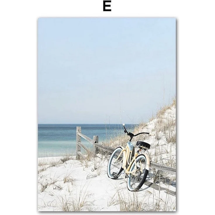 JUSTGOODMOOD Poster Strand Hütte Muscheln Korallen Ozean Meer als Deko Print ohne Rahmen 1, A (1 St) – Bild 4