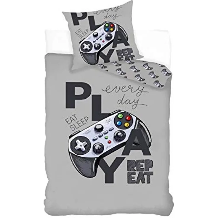 Bettwäsche Set Gamer Play 2 tlg. 135x200 cm (80x80 cm)