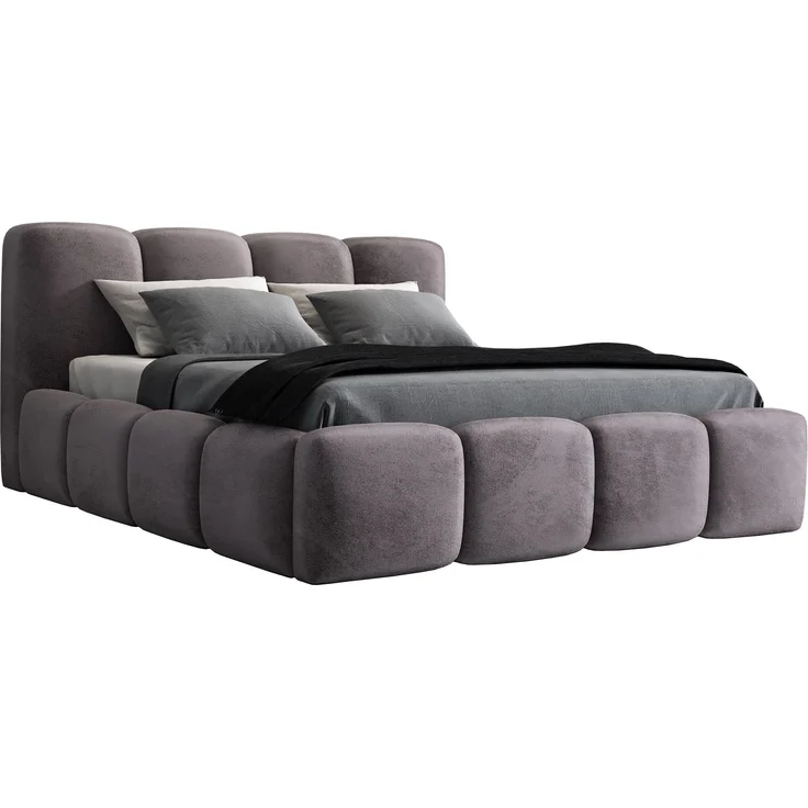 Polsterbett DONA 120x200 ohne Matratze mit Bettkasten und Lattenrost. Farbe: Grau 16 – Bild 2