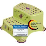 KiNDERWELT Tritthocker Premium zweistufiger Tritthocker Hippo grün stabiler Hocker