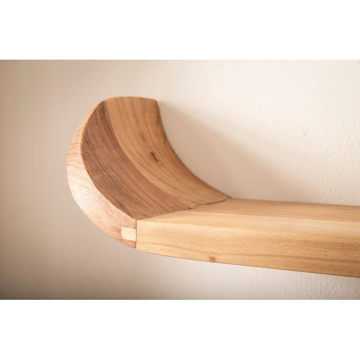 FineBuy Wandregal Mango Massivholz · Hängeregal mit geschwungenen Enden · Handgefertigtes Schwebendes Regal im modernen Design · Regalbrett aus Echtholz – Bild 4