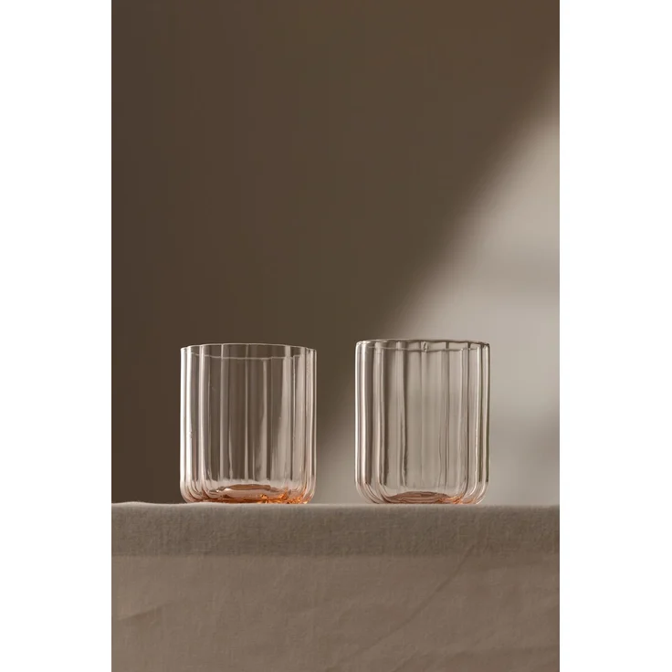 Hermia Concept 'Flower 450 - Salmon' Gläser-Set (2-teilig), Lachs, 8,5 x 8,5 x 10 cm, 450 ml – Bild 3